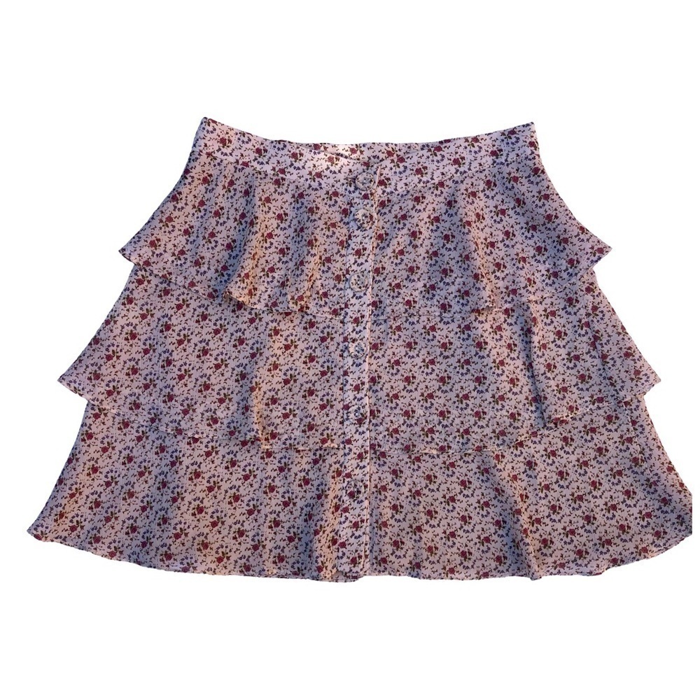Dress FORUM FLORAL Ruffled tiered MINI SKIRT sz m